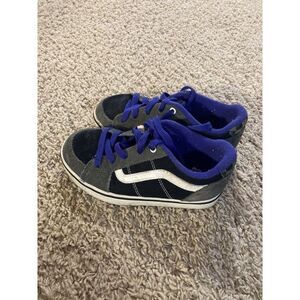Size 13 Youth Transistor Vans Skate Shoes RARE Black/White/Gray/Purple
